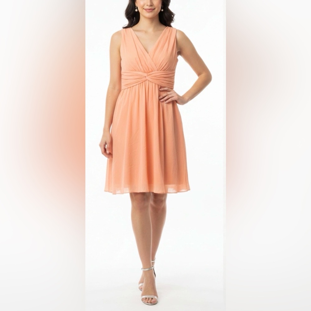 Chic Peach Midi Dress